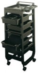 Кутия за инструменти пластмасова количка - черен цвят