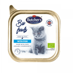 Био пастет за котки Butcher`s с 63% месно съдържание, без глутен 85гр - три вкуса