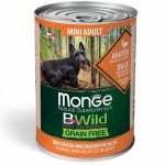 Хапки в сос за кучета в зряла възраст от дребни породи Monge BWILD Grain Free, без зърнени храни, с патешко, тиква и тиквички, 400гр