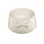 Елегантна бяла порцеланова купа с панделка - 0,700 л