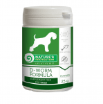 Natures Protection D-WORM FORMULA, Хранителна добавка за кучета, срещу чревни паразити, 25гр