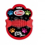 Pet Nova, дентална играчка за куче - назъбена кост, 12см, червена, аромат на мента