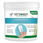 Vet`s Best Clean Teeth Finger Pads, дентални кърпички за почистване на зъби, аромат на мента, 50бр