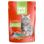 WISE CAT, пауч за котки, парченца заешко в сос, 100гр 1 бр.