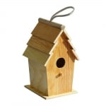 Дървена къщичка за птички, H 22 х 10.6 х 13 см, натурална