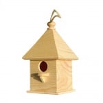 Дървена къщичка за птички, H 20 х 11 x 11 cm, натурална