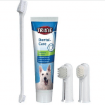 Zahn - Creme - Комплект паста + двойна четка за зъби за кучета + 2 допълнителни накрайника за пръст, 100 гр.