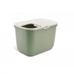 Savic Hop In котешка тоалетна с вход отгоре, цвят бяло и зелено