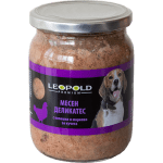 Leopold Dog храна за кучета с пилешко и моркови, буркан, 6х500 г