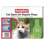 Beaphar Cat Spot On Repels Fleas капки против бълхи за котки и котенца над 12 седмици, 3 пипети