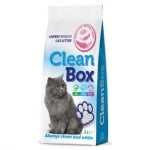 CLEAN BOX Super Premium бебешка пудра, постелка за котешка тоалетна, фин бял бентонит, 5 л
