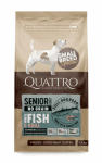 Quattro, No Grain, White Fish and Krill, Senior, храна без зърно за малки породи над 6 год, с бяла риба и крил, 1,5 кг