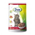 Пауч за котка Dax - с говеждо месо в сос, 100 гр.