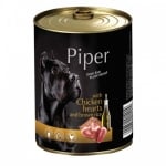 Piper - Премиум консервирана храна за кучета - 400 гр - различни вкусове пил.сърца/кафяв ориз