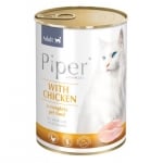 Консерва за котки и малки котенца PIPER, 400 гр - БЕЗ зърно - два вкуса ПИЛЕ